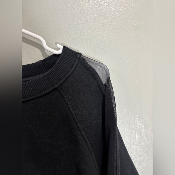 Good American Pullover Sweatshirt Womens 5/2XL Mesh Insert Black USA Made Cotton - Picture 2 of 10